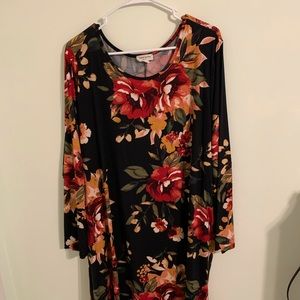 Sweet Lovely Black/Multi-Colored Floral Dress 3X